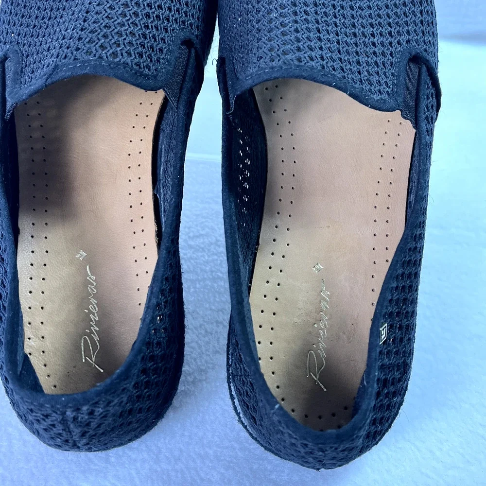Rivieras Espadrille Shoes Mens 10.5 Classic Filet Black Breathable Lightweight